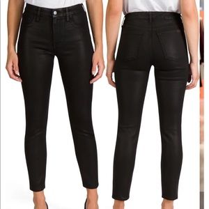 NWT Jen7 black coated ankle skinny jeans